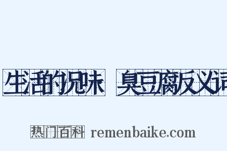 生活的况味·臭豆腐反义词是什么意思的图片